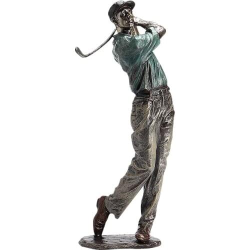 MODERN CREATIVE LUXURIOUS GOLF CHARACTER STATUE SPORTS FIGURE ART FIGURINES RESIN CRAFT NORDIC HOME DECORATION ACCESSORIES R2594