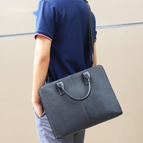 Genuine Leather Man Shoulder Bag Casual Business Briefcase Messenger Bag Male Laptops Handbags Mens Travel Bags 7424