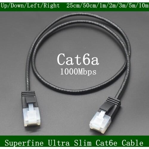 Superfine Ultra Slim Cat6 Ethernet Cable RJ45 Right Left Up Down 90 Degree Angle UTP Network Patch Cord Cat6a Lan Cable 1m 2m 5m