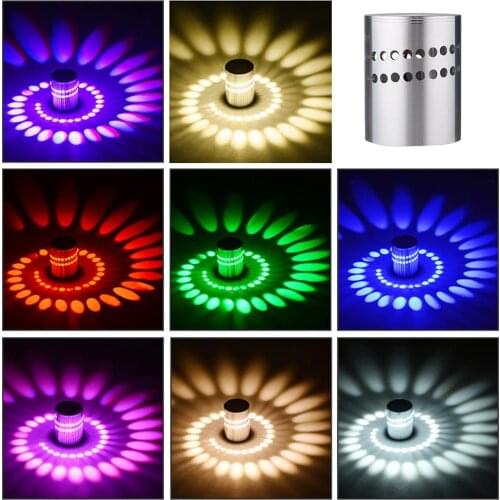 3W Mini RGB LED Wall Lamp Multi-Hole Spiral Effect Hallway Ceiling Light Bar Party Decor Wedding Birthday Party DJ Lamp Lighting