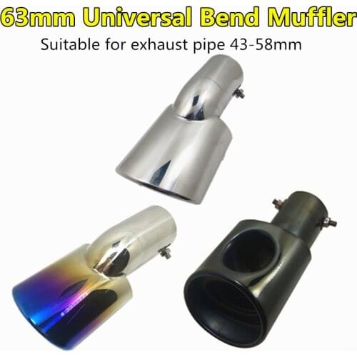 3 Colors 63mm Diameter Muffler Stainless Steel Bend Universal Car Exhaust System Modified Tip Pipe For Civic Cruze Car-styling