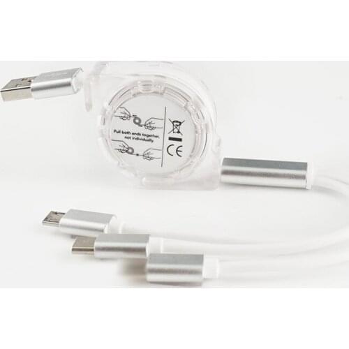 Retractable Data Cable 1M Universal Android Typec Three-in-One Phone Cable Charging Cable Data Line Transparent Case