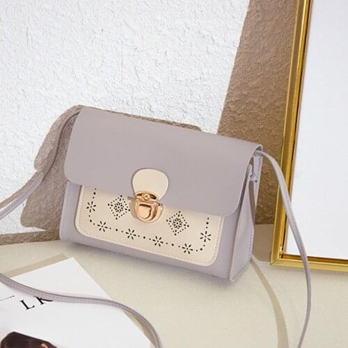 1 Pcs Women Lady Shoulder Crossbody Bag Hollow PU Leather Fashion For Mobile Phone B88