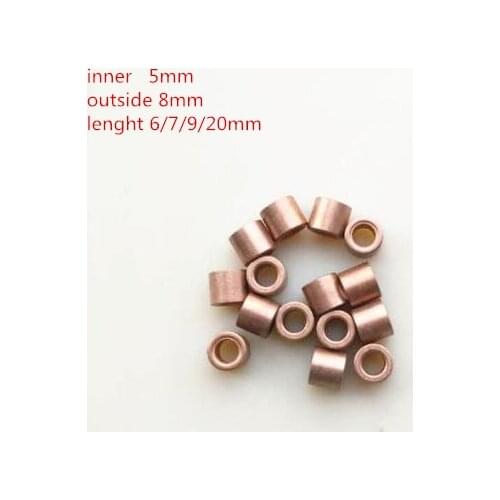 10pcs/lot 5*8*6/7/9/20mm Brass Copper Sleeve Bearing Bushing For 3D Printer Slider Smooth Rod