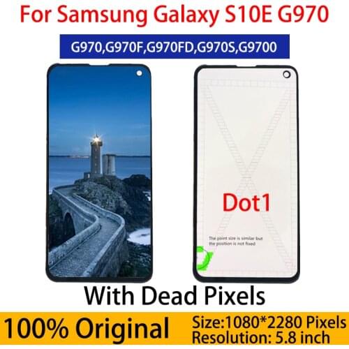 100% ORIGINAL LCD Display for SAMSUNG Galaxy S10e S10 Lcd G9730 S10+ Plus G9750 Touch Screen Digitizer Assembly with black dot