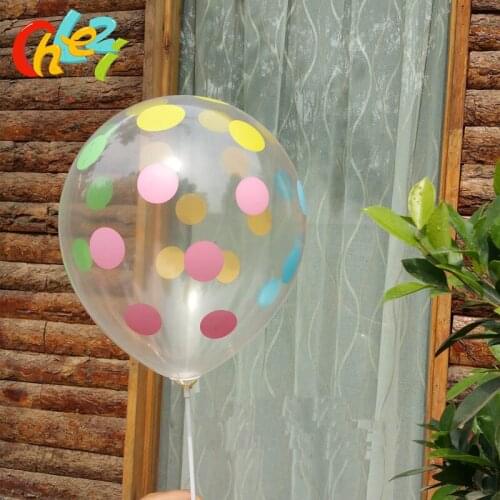 20PCS 12inch Transparent latex balloons Wedding decoration baby Birthday Party supplies Dot Helium balloon Kids toys gift