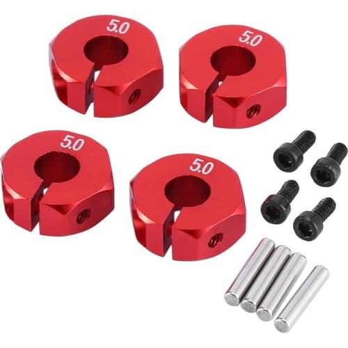 4pcs/lot 5mm Thick 12mm Aluminum Wheel Hexagonal Nuts With Pins Screws For HSP 102042 1/10 RC Car Parts