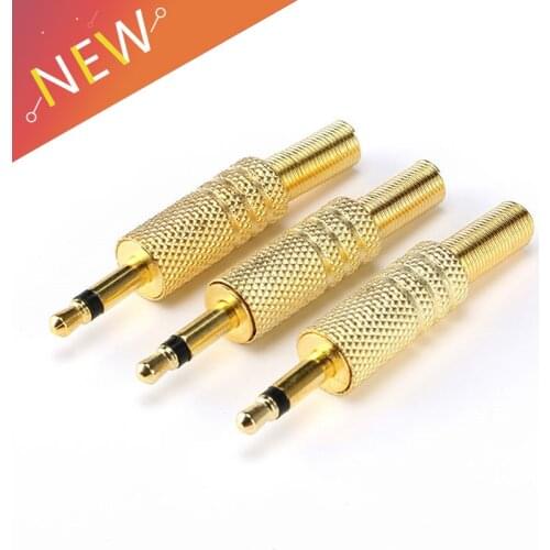 5pcs/lot gold plated 3.5mm plug RCA Audio Connector RCA audio plug 3.5 jack Stereo Headset Mono Track Headphone