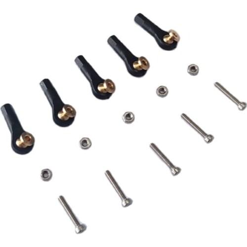 5PCS DIY Model Parts Plastic M2 M3 Pushrod End Ball Head Holder Tie Rod Ends Ball Joints Linkage Connector with Screw Washers