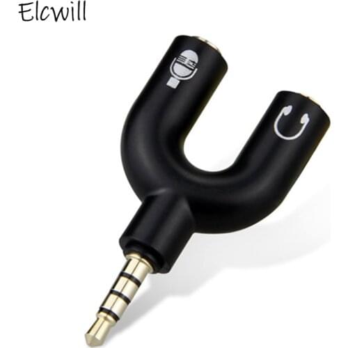 6 Color 3.5mm Stereo Audio Mic Splitter Adapter AUX Earphone Headset Microphone Converter for Smartphone MP3 MP4 Player