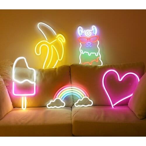 Acrylic Led Neon Night Light Colorful Neon Sign Wall Hanging Art Sign Lamp for Home Party Holiday Wedding Decoration Xmas Gift