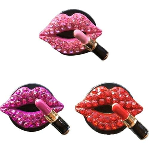 Car Air Outlet Fragrant Perfume Clip Bling Sexy Lips Mouth Diamond Freshener Interior Accessories Car-styling Decoration