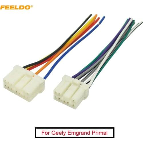 FEELDO 1Pair Car Radio Audio Wire Harness Aapter Male Plug for Geely Emgrand Primal Suzuki Stereo Speaker Cable #FD4213