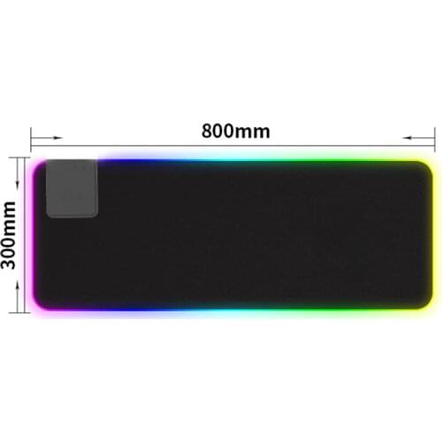 10W Wireless Charger Extended Mouse Pad , Soft LED Gaming Keyboard Mat Wireless Charging Large Mousepad Non Slip Rubber Base