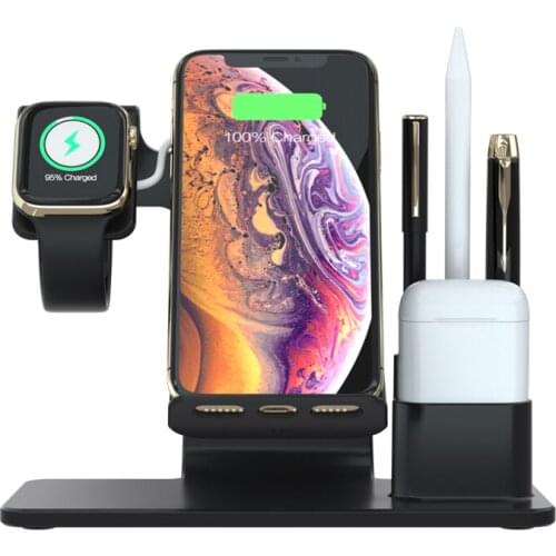 3 in 1 Qi Wireless Charger Fast Charging For iPhone Samsung Charger for Airpods Charger Base for Apple Watch 4 3 2 Stand Holder