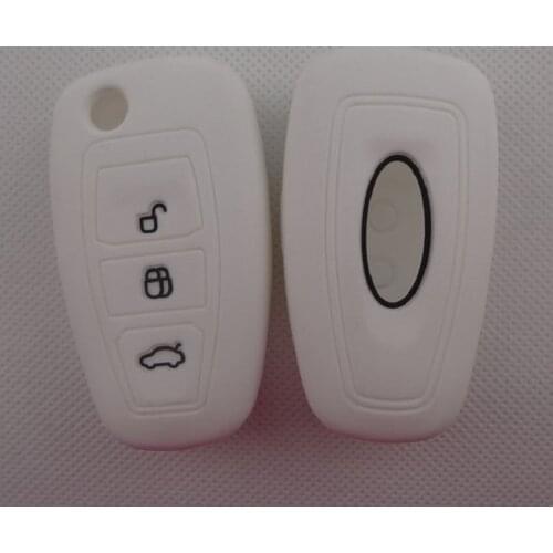 KAPU Silicone Car Key Case For Ford Edge Explorer Expedition Fusion 2018 2019 Cover Keyless Remote Fob Shell Jacket Protector