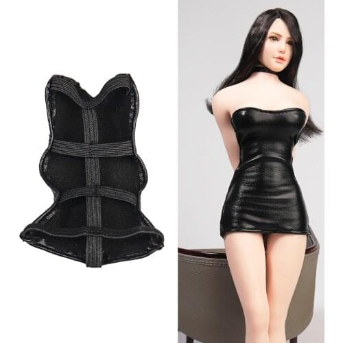 1/6 Scale Action Model Backless Leather Jacket Sexy Hips Black Women Doll Clothes fits for 12 Inch Figure Accessory