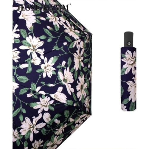 JESSE KAMM fully automatic tripled-8 190T vinyl sunscreens, sunscreens and rain-weather folding umbrellas for women