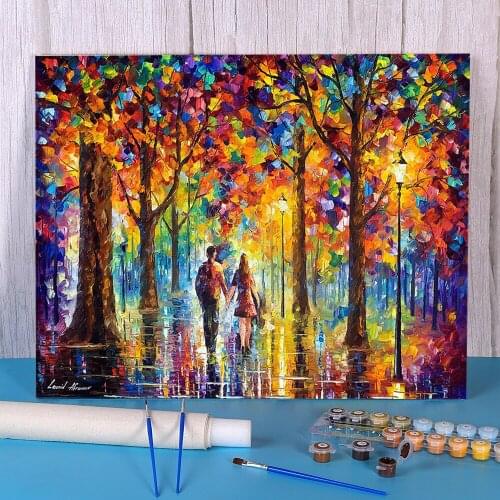Oil Painting Style Lovers Coloring By Numbers Painting Complete Kit Acrylic Paints 40*50 Picture By Numbers Handiwork