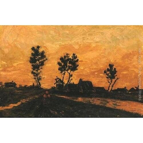 High quality Vincent Van Gogh paintings Landscape At Sunset oil on canvas hand-painted Home decor