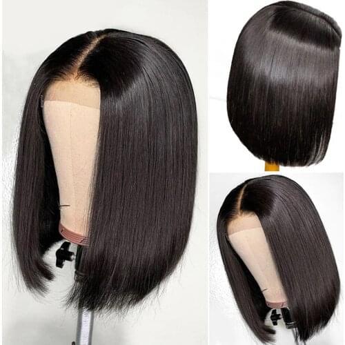Short Bob Wigs Straight Lace Human Hair Wigs For Women Pre Pluck With Baby Hair 4x4 Lace Closure Wig Glueless Lace Wig Remy