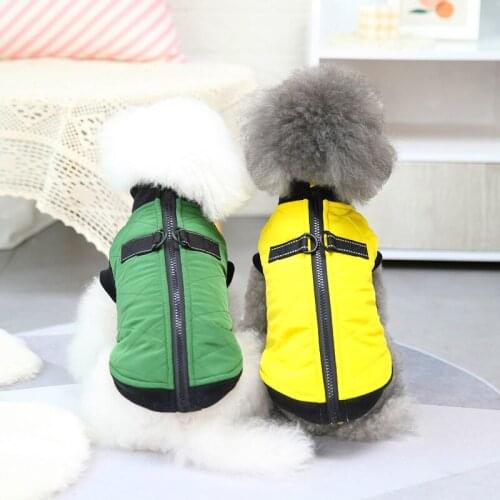 Fashion Pet Dog Clothes Vest Autumn and Winter Small and Medium-sized Schnauzer French Bulldog Can Tow Warm Vest Puppy Clothes