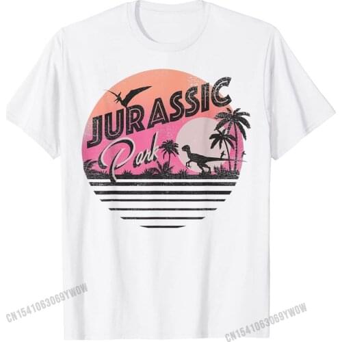 Jurassic Park Retro 90s Dinosaur Scene Graphic T-Shirt Crazy Cotton Male Tops Tees Normal Latest Top T-shirts