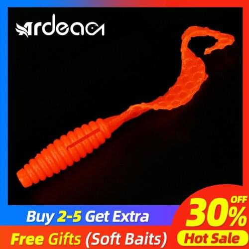 Ardea soft lure 0.6g 40mm 12pcs Curly Worm fishing bait Salt Silicone Artificial Swimbait
