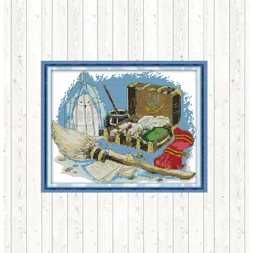 Magic Box Cross Stitch Patterns 11CT 14CT Counted Printed Canvas Cross-stitch Embroidery Set DIY Handmade Needlework Art Crafts