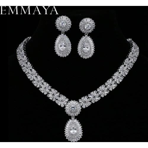 EMMAYA New Luxury 2017 Nigerian Wedding Accessories African CZ Beads Jewelry Sets Crystal Bridal Necklace For Brides