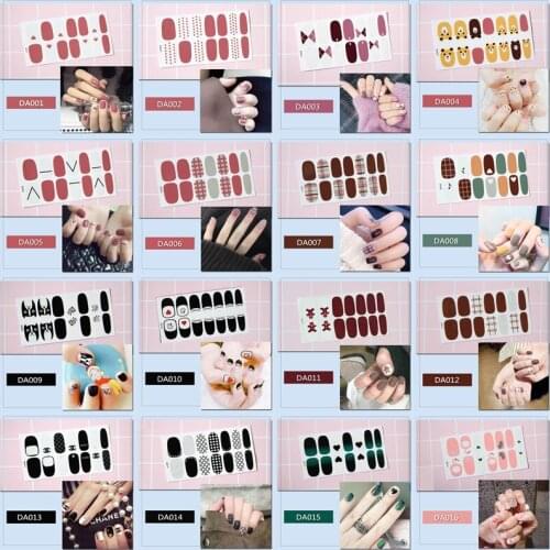 Mixed 100 Designs Full Covered Adhesive Nail Stickers Decal Patch Wraps DIY Nail Art Decorations Manicure Beauty Accessory