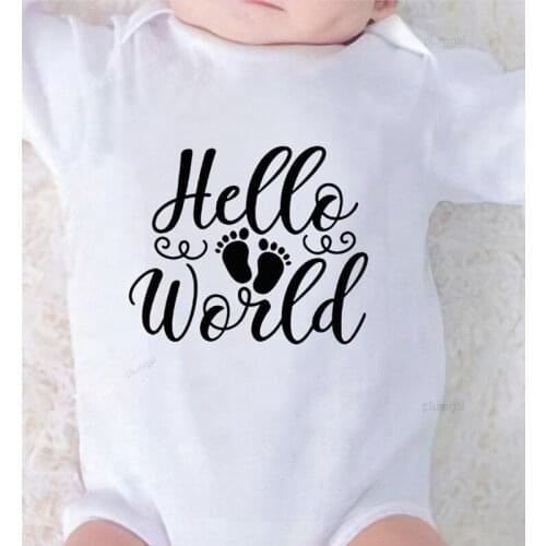 Hello World Newborn Girl Outfit Jumpsuit for Newborns Kids' Things Boy Clothing Toddler Costume Infant Baby Winter Bodysuits
