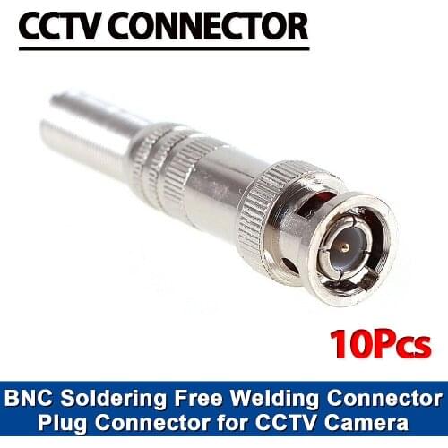 10Pcs CCTV RG-59 Male BNC Connector To Coaxial Cable BNC Connector