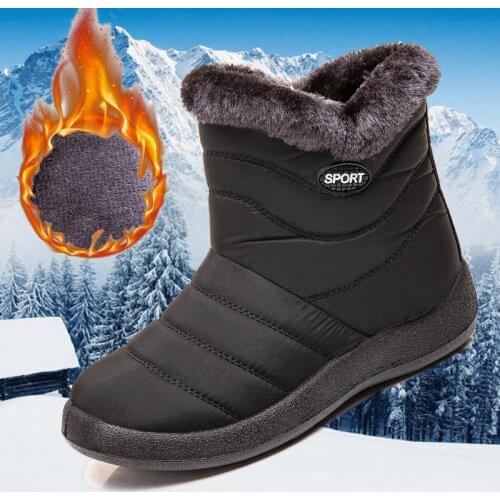 2021 New Women Boots Winter Snow Boots Waterproof Warm Plush Ankle Boots For Women Winter Boots Shoes Woman Booties Female 43 44