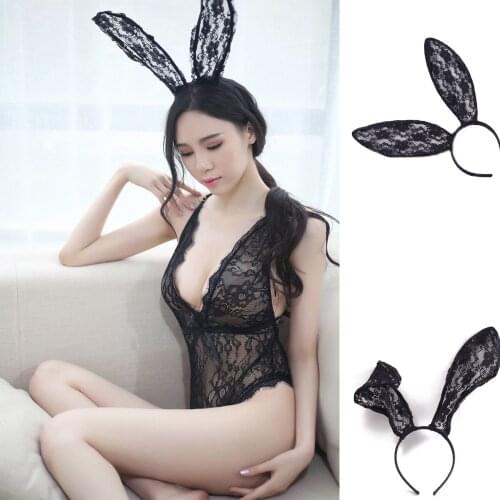 Sexy Female Lace Rabbit Ears Hair Hoop Charm Accessories Womens Sexy Lace Bunny Ear Hoop Headband Dropshipping