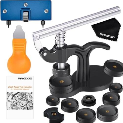 Pro 17Pcs Watch Press Tool With Watch Battery Replacement Tool Kit Fitting Dies For Watch Back Remover Closer Repair And Battery