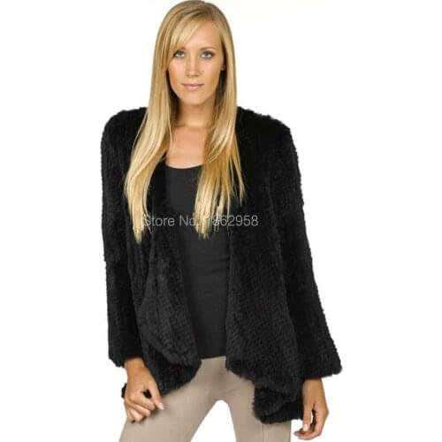 SJ460 Canada Design Open Front Real Fur Clothing Women Rex Rabbit Fur Coat