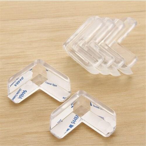 EDGE PROTECTOR TABLE CORNER CHILD BABY TRANSPARENT COLLISION AVOIDANCE SAFETY GUARD (4 pack)
