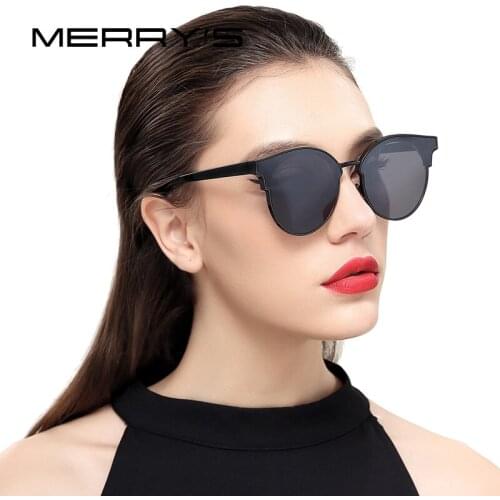 MERRYS Women Cat Eye Retro Sunglasses Classic Brand Designer Semi Rimless Sunglasses S'8082