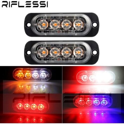 2 x 12V 24V Motorcycle Strobe Light LED Flash Lamps Police Ambulance Truck Trailer Side Light Warning Signal Lamp