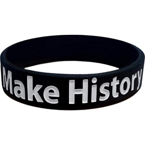 300pcs Motivational Gifts Make History Silicone Bracelets Rubber Wristbands Free Shipping by DHL