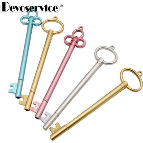 4Pcs/Pack Vitage Key Design Gel Pen Cute Retro Stationery Fine Point 0.4mm Black Ink Pen Material Escolar Office School Supplies