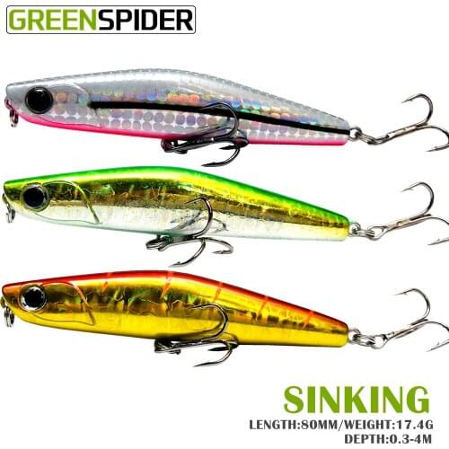 80mm 18g Rockfishing Fishing Lures Pencil Fish Jerkbait Woblers Pike Artificial Bait for Fishing Baits Fish Sinking Wobblers