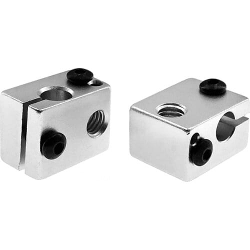 3d printer part V6 Aluminum Block(20x16x12mm)Reprap 3D Printer Extruder V6 aluminum heater block All-Metal Extruder For Hot End
