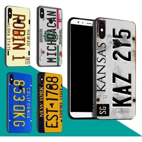 License Plate Number Case For Xiaomi Redmi Note 9 7 8 Pro 9S 8T 9A 9C Mi Note 10 Lite A3 For POCO X3 F2 Pro