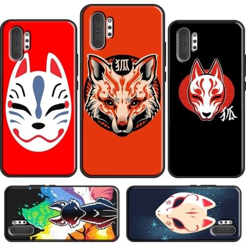 Japanese Kitsune Fox Mask Case For Samsung Galaxy S20 FE S21 Ultra Note 20 Note 10 Plus S10e S8 S9 S10 Plus Cover