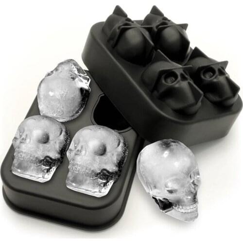 Skull ice lattice creative silicone personality ice hockey ice cube mold skull ice mold ice box