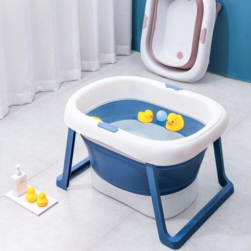 Baby Folding Bath Tub Childrens Shower Bath Tubs Household Large Folding Bath Foldable Tub Portable Bathroom for Baby Camping