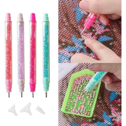 Double Head Point Drill Pen and Plate Crystal Diamond Painting Pen DIY Arts Crafts Cross Stitch Embroidery Sewing Accessories