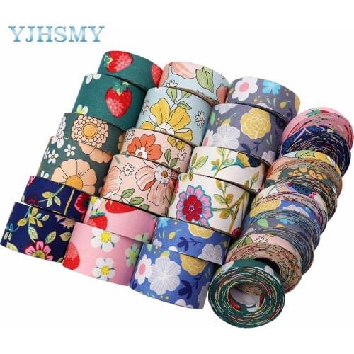 Double-Sided Fruit Flowers Cloth Ribbons 5 Yards M-21510-626 DIY Crafts Hairclip Apparel Accessories and Sewing Decorations